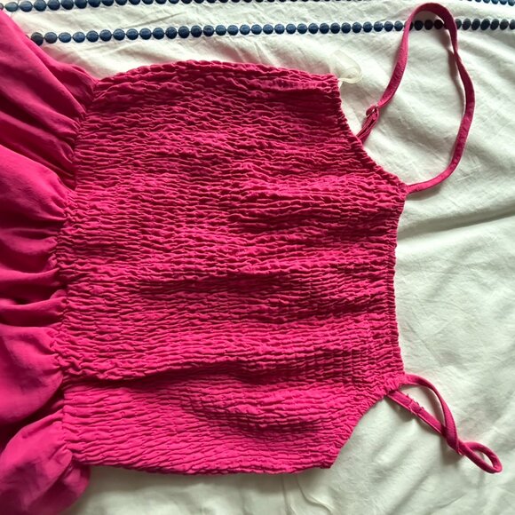 NWT Pink Smocked Tiered Maxi Dress - Picture 5 of 5